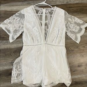 Beautiful white sheer/lined romper